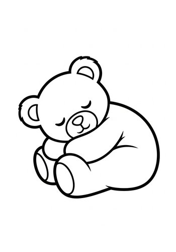 Sleeping Teddy Bear Coloring Page
