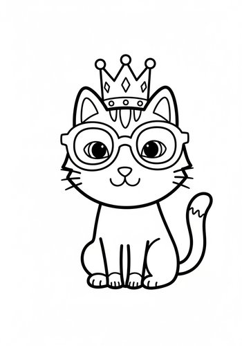 Smart Kitty Coloring Page Fun
