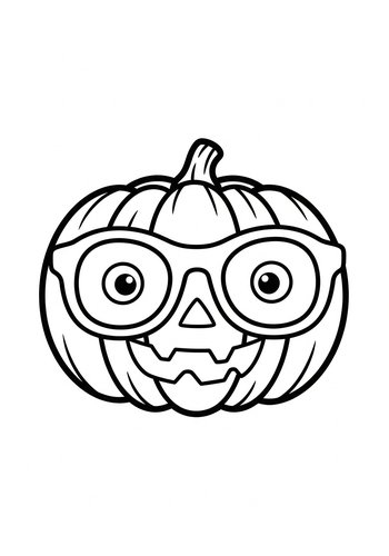 Smart Pumpkin Coloring Page For Halloween