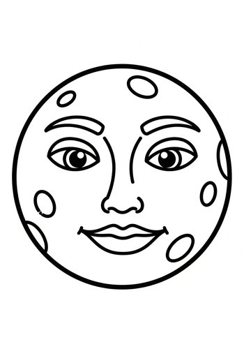 Smiling Moon Coloring Page: A Celestial Treat