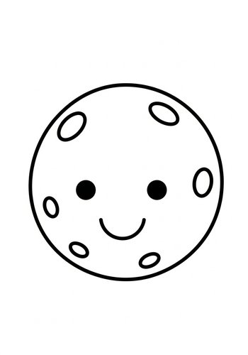 Smiling Moon Coloring Page For Kids