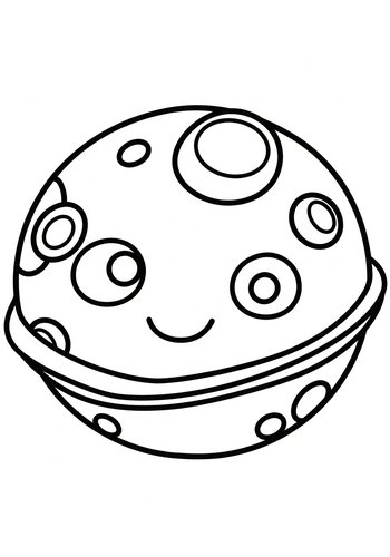 Coloring Page: Smiling Planet Coloring Page: An Out-of-this-world Adventure