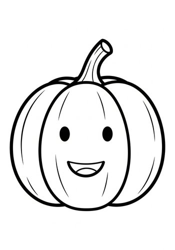 Smiling Pumpkin Coloring Page: Autumn Fun