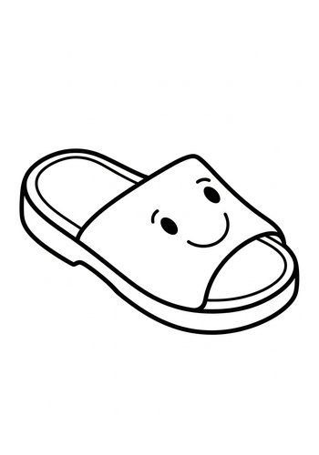 Smiling Slipper Coloring Page: Relax And Color