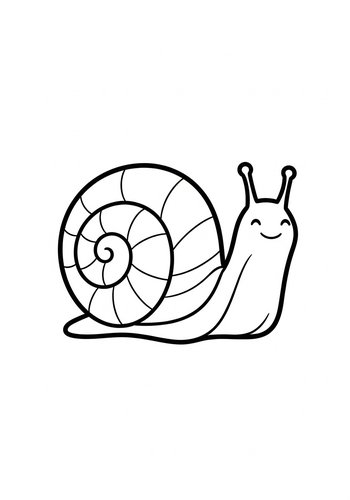 Smiling Snail Coloring Page For Kids