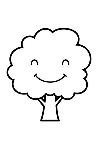 Smiling Tree Coloring Page: A Cheerful Design