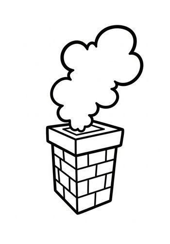 Smoking Chimney Coloring Page For Kids