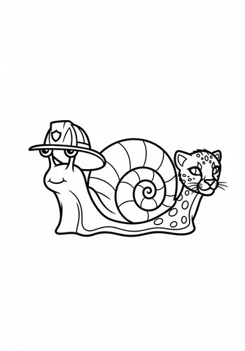 Snail & Cheetah Fusion Coloring Page