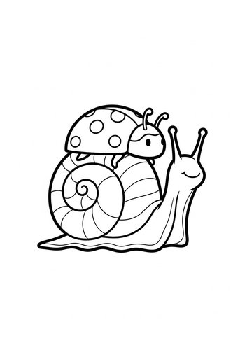 Snail And Ladybug Coloring Page Fun
