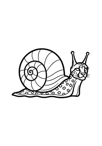 Snail Cat Coloring Page: A Feline Friend