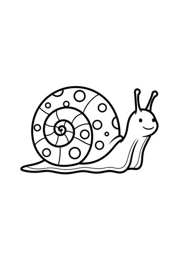 Snail Coloring Page: Dotted Shell Fun
