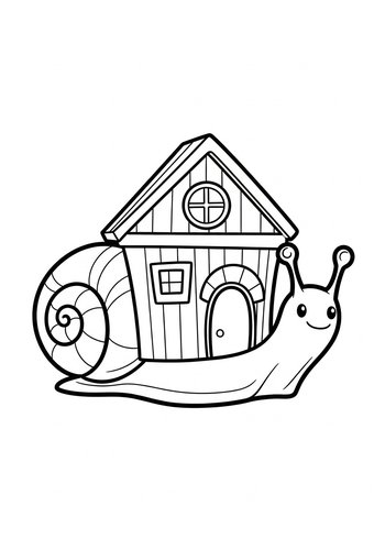 Snail House Coloring Page - Adorable Home On The Go