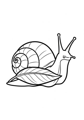Snail On A Leaf Coloring Page: Nature's Little Friend