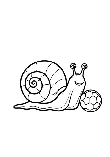 Snail Soccer Star Coloring Page