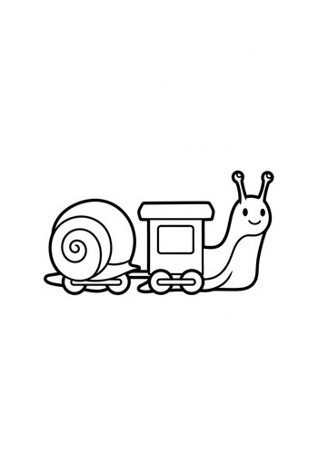 Snail Train Coloring Page: Choo-choo Snail