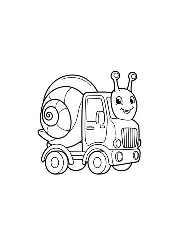 Snail Truck Adventure Coloring Page