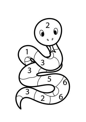 Snake Color By Number: Printable Activity
