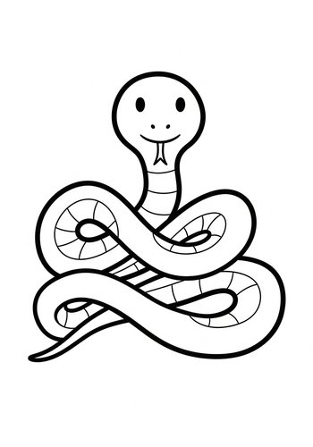 Snake Coloring Page: Simple Reptile Art