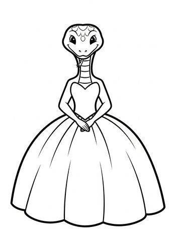 Snake Princess Coloring Page: A Reptilian Royalty Adventure