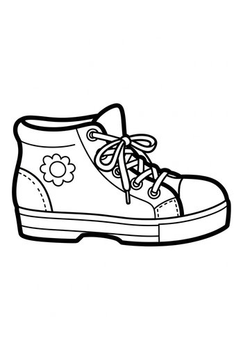 Sneaker Coloring Page: Flower Power Shoe