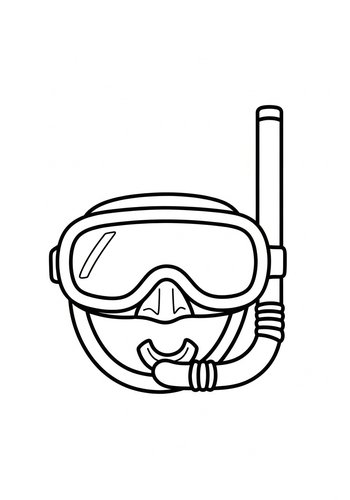 Snorkeling Gear Coloring Page: Dive Into Fun