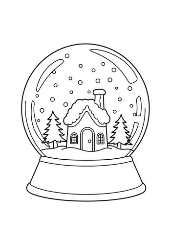 Snow Globe Coloring Page: A Winter Wonderland