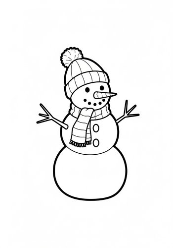 Snowman Coloring Page For Kids