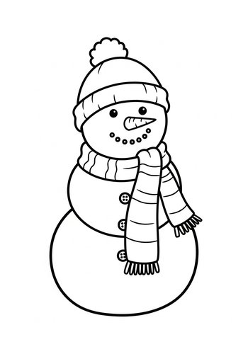 Snowman Coloring Page For Winter Fun