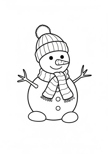 Snowman Coloring Page: Winter Fun
