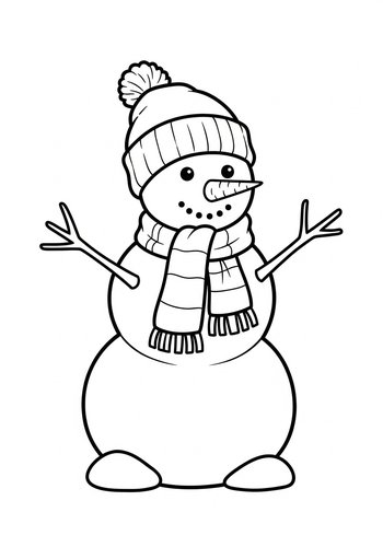 Snowman Coloring Page: Winter Fun