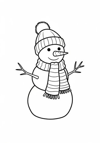 Snowman Coloring Page: Winter Fun