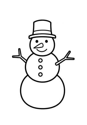 Snowman Coloring Page: Winter Fun