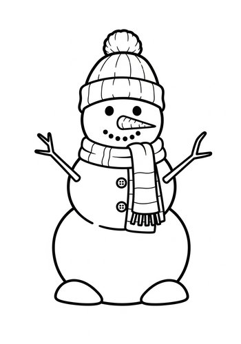 Snowman Coloring Page: Winter Fun