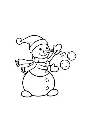 Snowman Fun: Winter Coloring Page