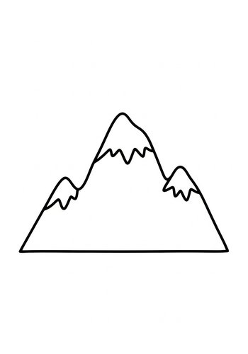 Coloring Page: Snowy Mountain Peaks Coloring Page