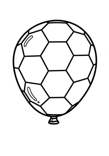 Soccer Ball Balloon Coloring Page