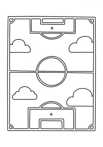 Coloring Page: Soccer Field Coloring Page - Score Some Fun