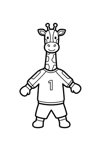Soccer Giraffe Coloring Page For Kids