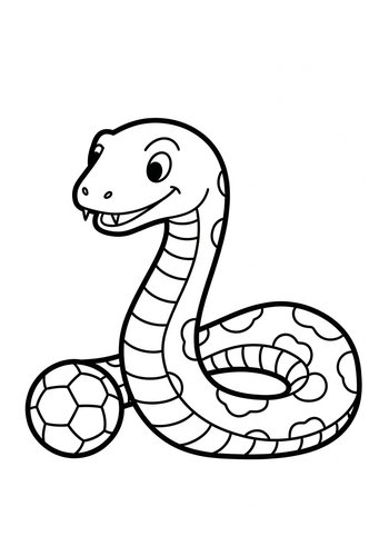 Soccer Snake Coloring Page