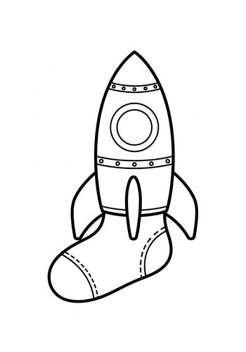 Sock Rocket Coloring Page