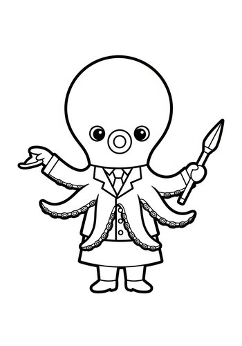 Sophisticated Octopus Coloring Page Fun