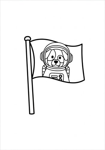 Space Dog Astronaut Coloring Page
