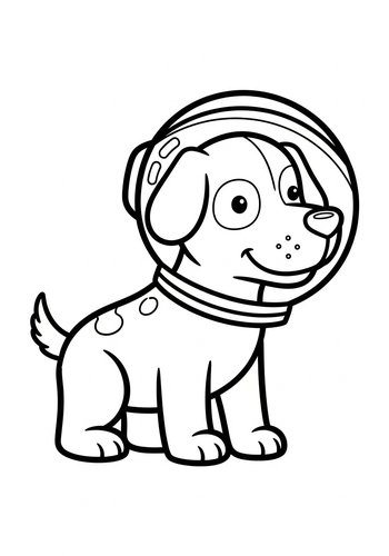 Space Dog Coloring Page: Blast Off To Fun