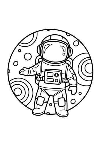Space Explorer Coloring Page Fun