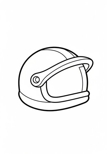 Space Helmet Coloring Page: Blast Off