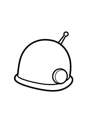 Space Helmet Coloring Page For Kids