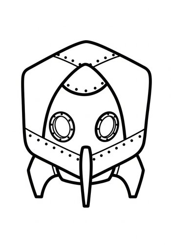 Space Rocket Coloring Page For Kids
