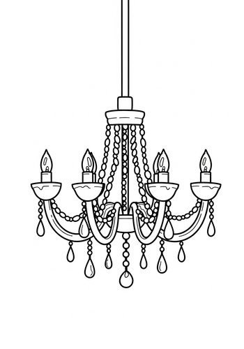 Sparkling Chandelier Coloring Page