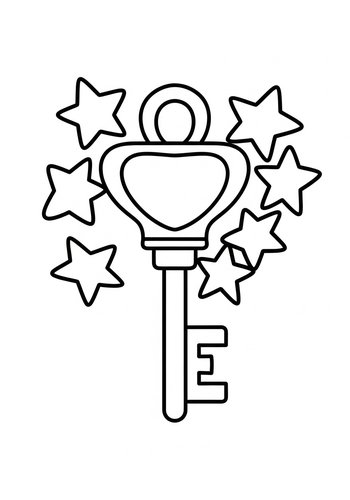 Sparkling Key To Success Coloring Page