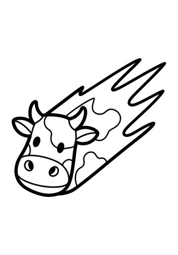 Speedy Cow Coloring Page